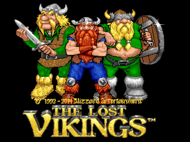 Startbildschirm des Spiels "The Lost Vikings"